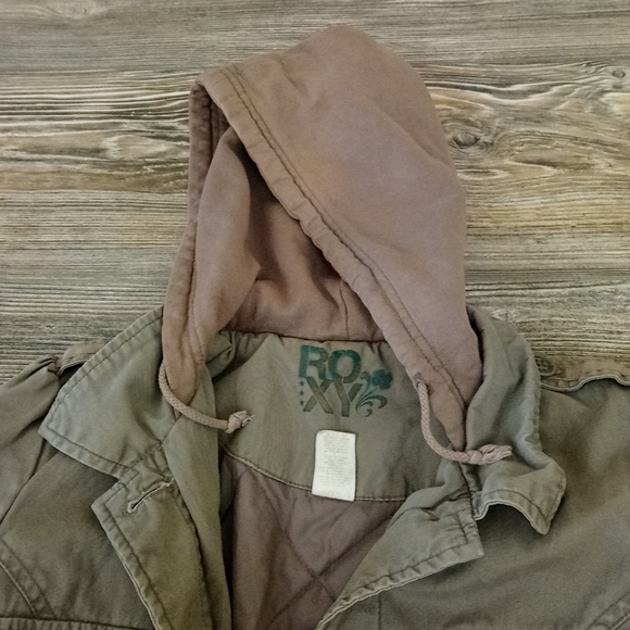 Roxy Quilt Lining Hooded Utility Jacket Coat - Picture 10 of 16